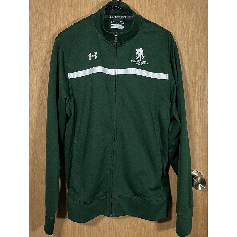 Under Armour Wounded Warrior Project Full Zip Track Jacket Dark Green Men's Lg
